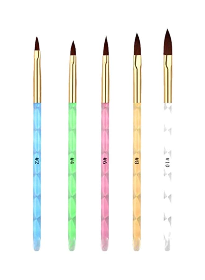 5-Piece UV Gel Acrylic Nail Brush Set Multicolour