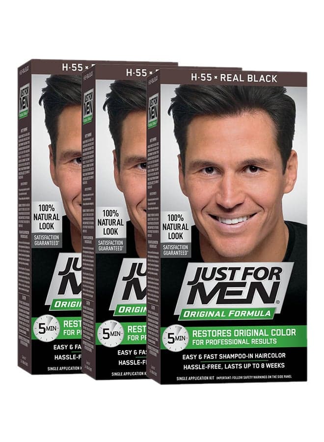 Pack of 3 Original Formula Hair Color H-55 Real Black