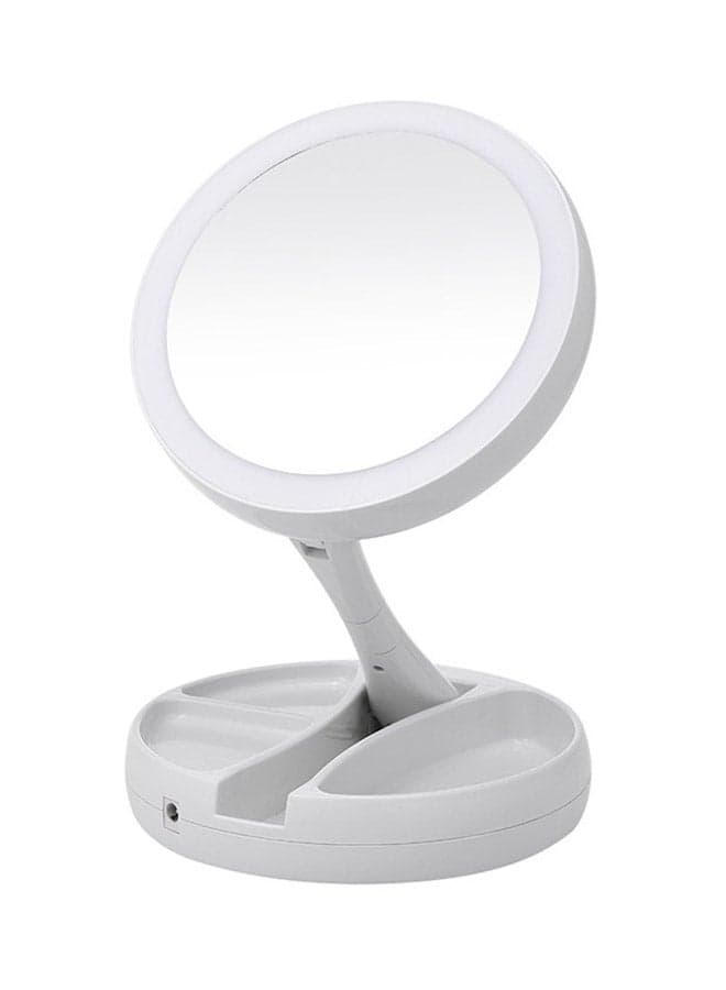 LED Tri-Fold Magnifying Mirror White