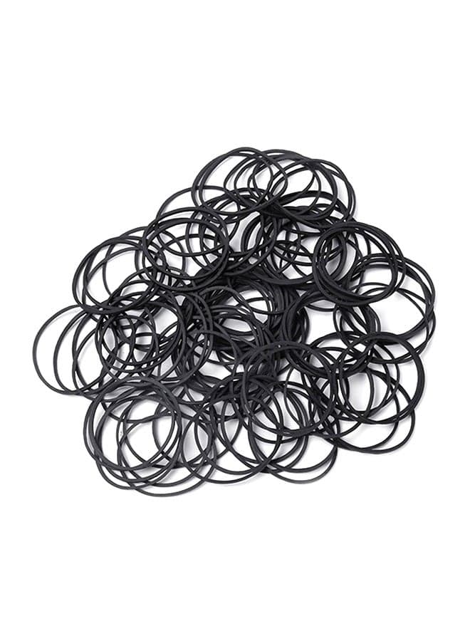 100-Piece Hair Rubber Band Set Black 1.6cm