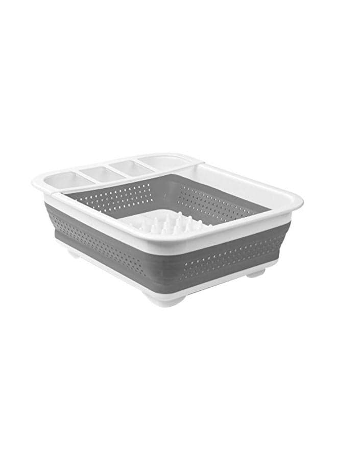 Multi function Drying Dish Rack White/Grey 14.63x12.63x2.75inch