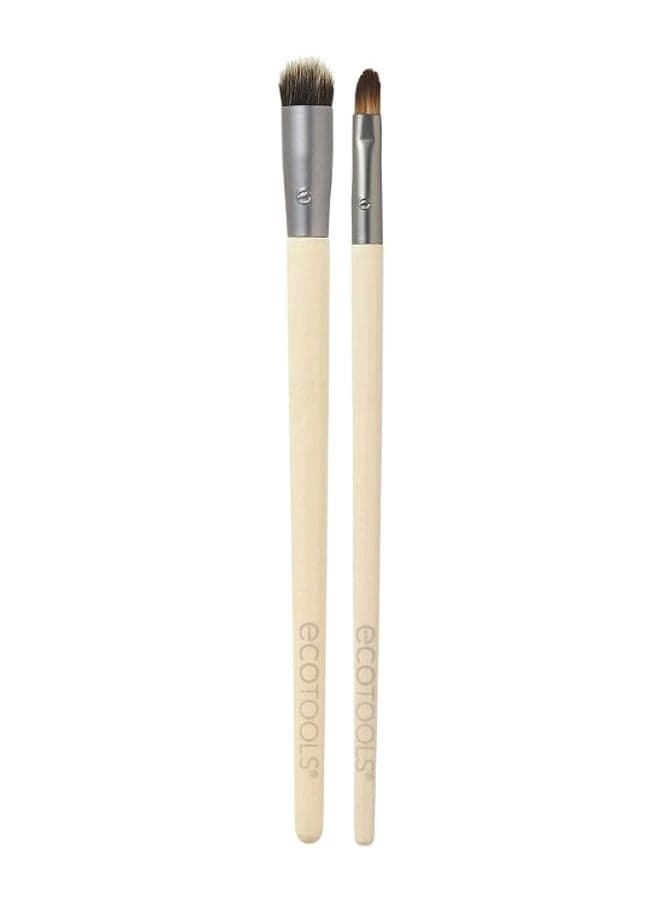 2-Piece Ultimate Concealer Duo Brush Set Beige/Silver/Brown