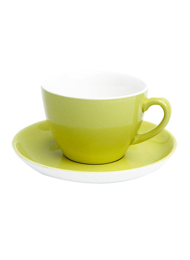 Ceramic Coffee Cup And Saucer Green 16.2x16.2x2.5cm