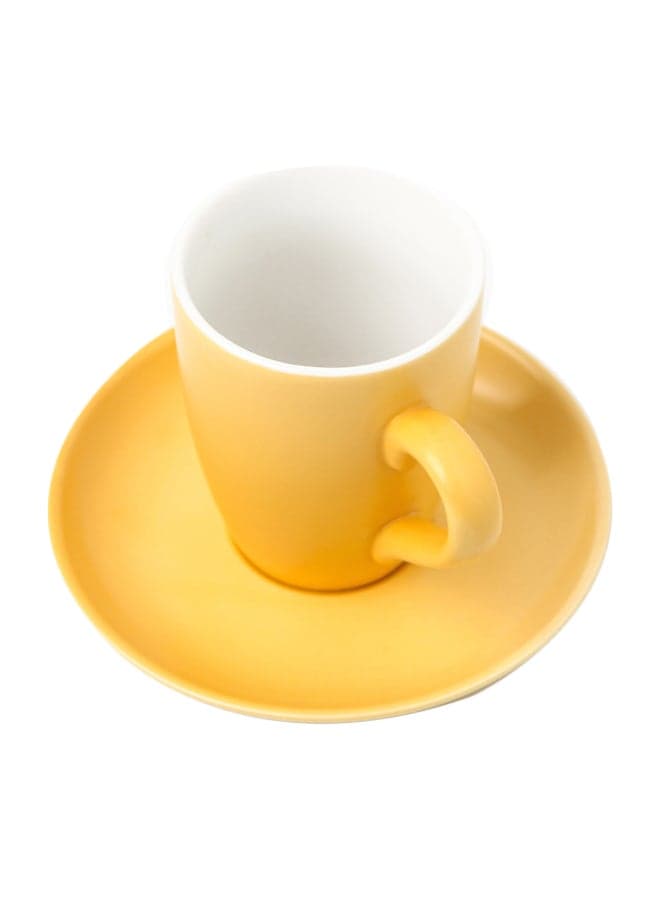 Ceramic Cup And Saucer Yellow 16.2x16.2x2cm