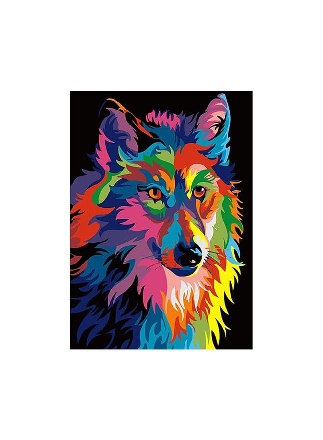 Diy 5D Wolf Diamond Painting Multicolour 30x40centimeter