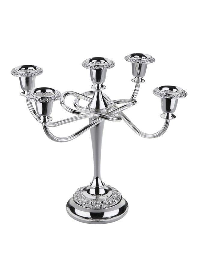 5 Arm Decorative Candle Stand Silver 27X25X22cm