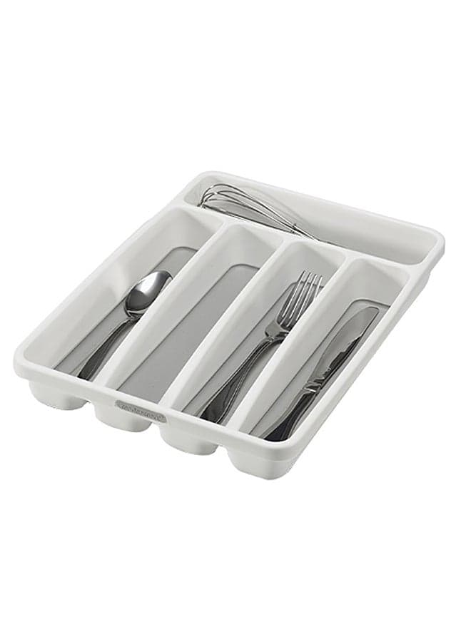 5 Section Cutlery Drawer Organizer Grey 28.4x4.7x32.2cm