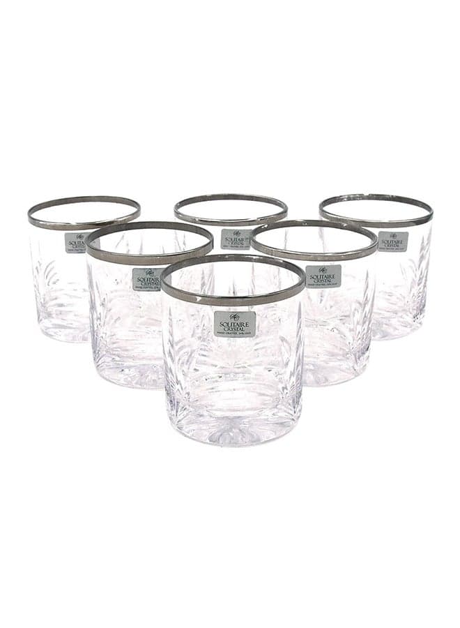 6-Piece Glass Set Clear/Silver 20x28x9cm