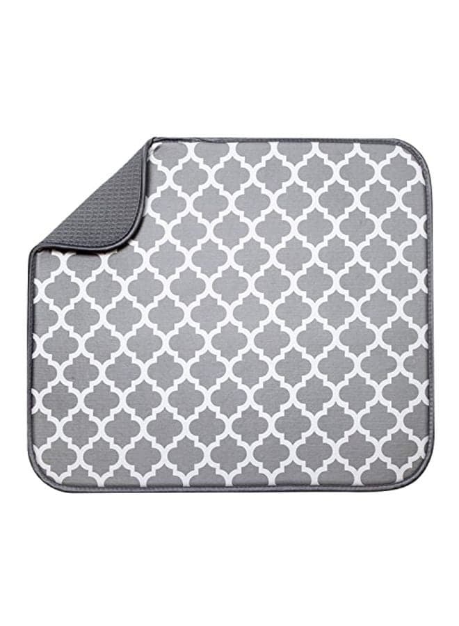 Microfiber Dish Drying Mat Grey/White 16x18inch