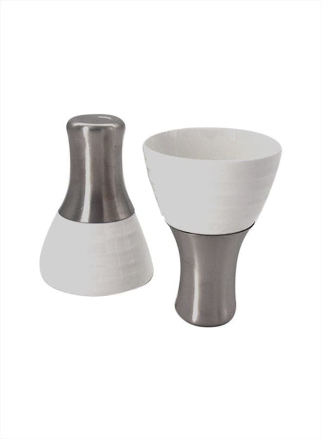 2-Piece Ice Cream Cup Set White/Silver Standard