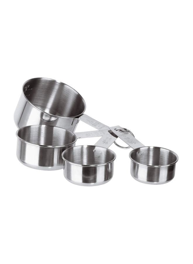 4-Piece Stainless Steel Measuring Cup Set Silver