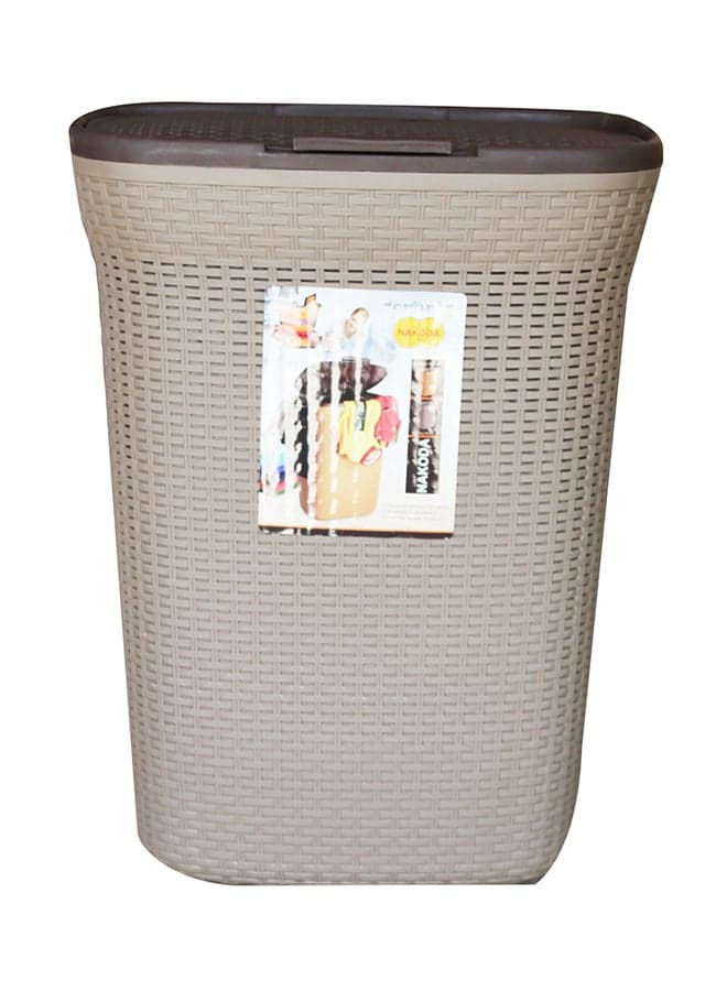 Laundry Basket With Lid Light Brown 57x43centimeter