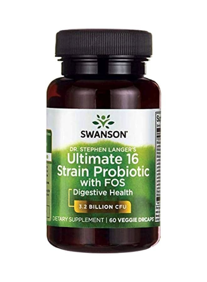Ultimate 16 Strain Probiotic FOS Formula Supplement - 60 Veg Capsules