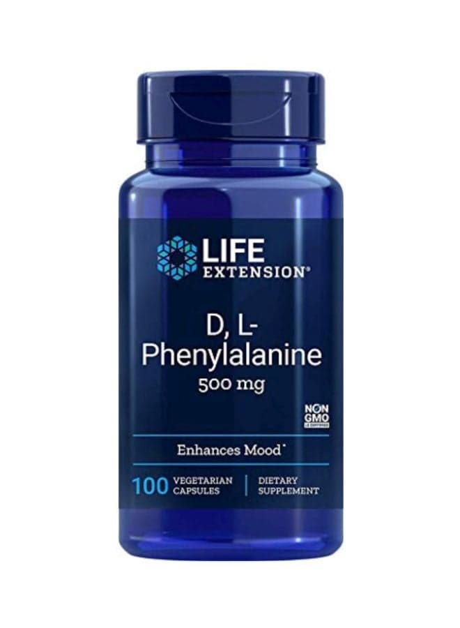 D, L-Phenylalanine Dietary Supplement 500 Mg - 100 Capsule