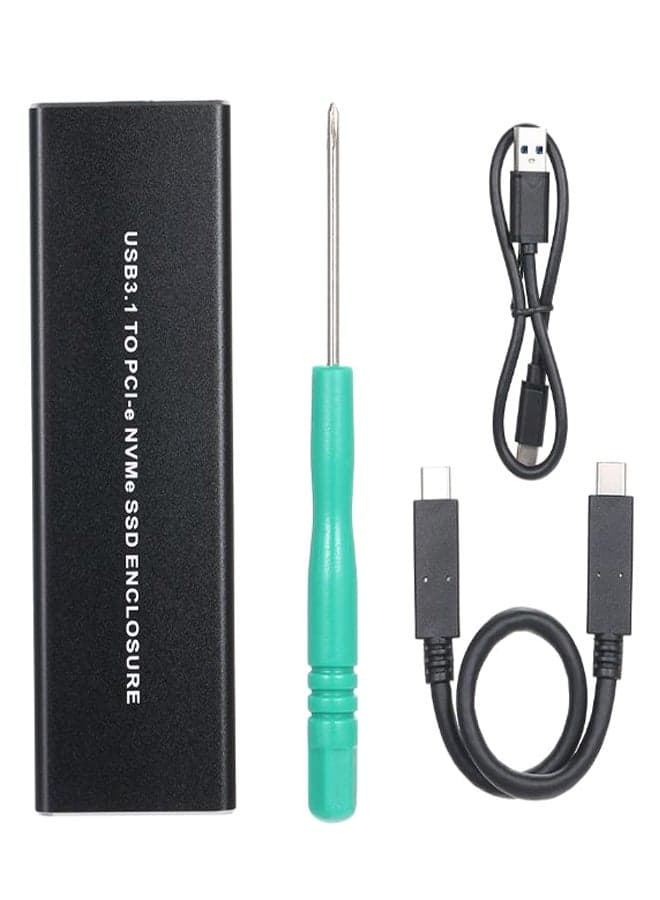 NVMe SSD Type-C Enclosure With Screw Driver And Cable Black/Silver/Green