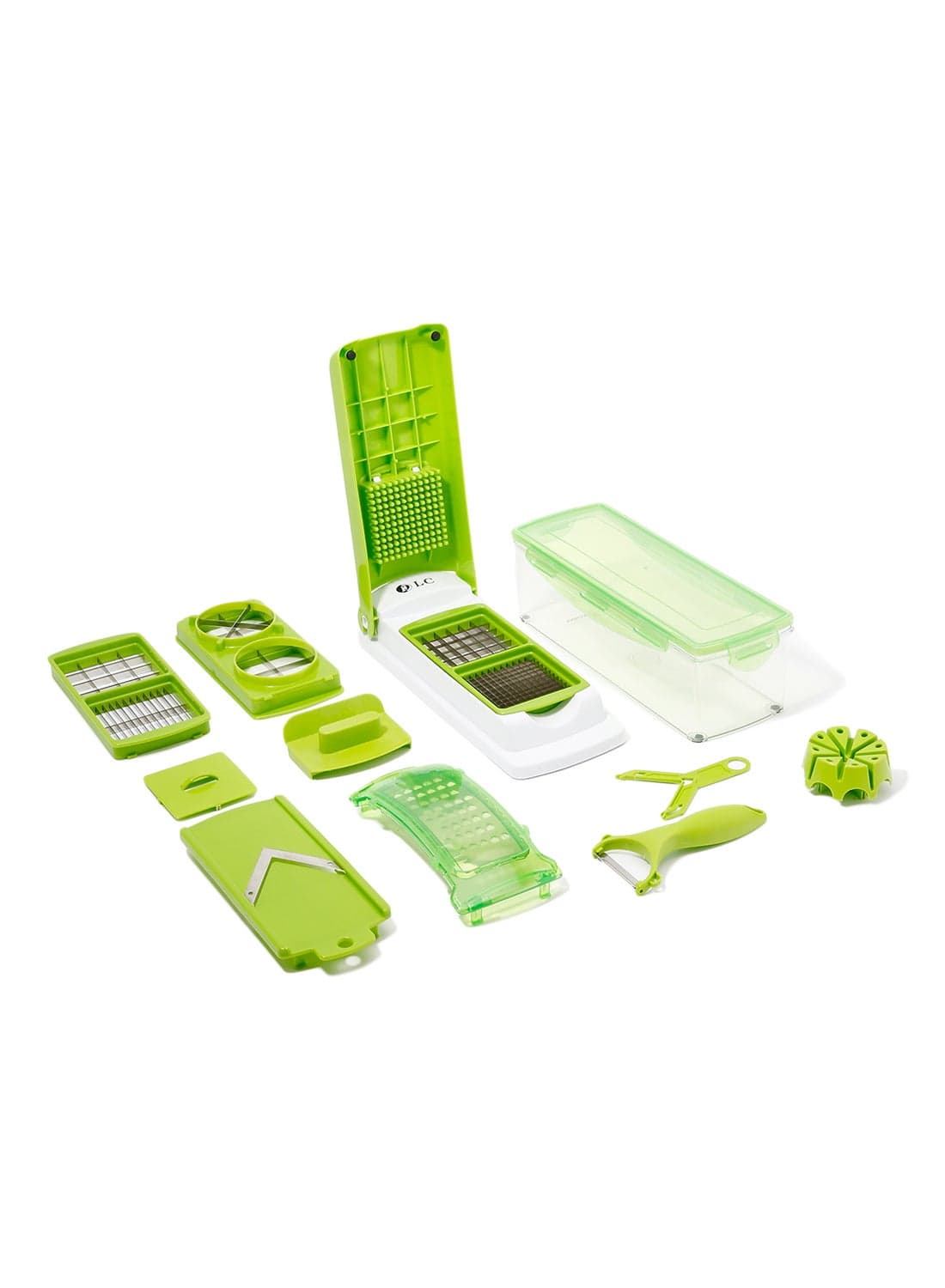 Multifunctional Food Slicer White/Green/Clear 27x26x14cm