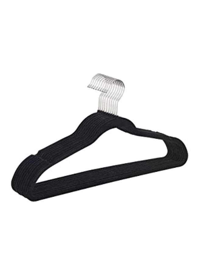 50-Piece Velvet Non-Slip Clothing Hanger Black 0.2x17.9x9.2inch