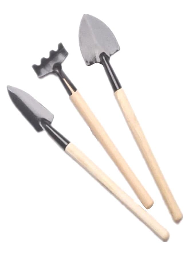 3-Piece Mini Garden Pond Tool Set Beige/Black