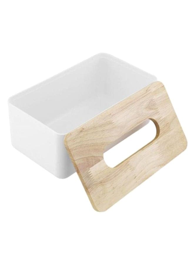Removable Tissue Holder Box White/Beige 10 x 13centimeter
