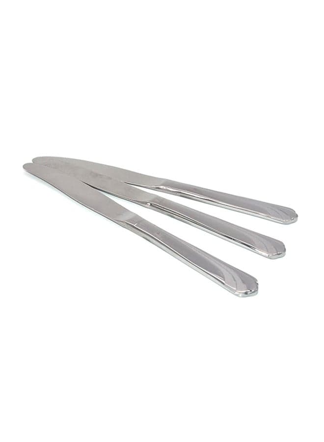 3-Piece Table Knife Silver 28x6x3centimeter
