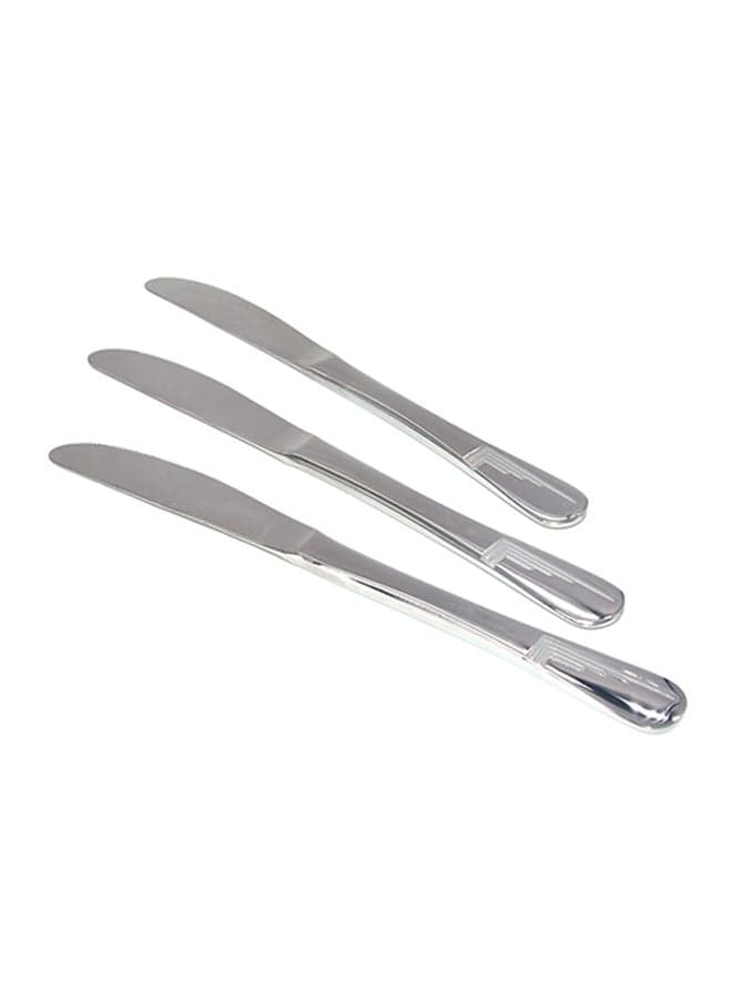 3-Piece Table Knife Silver 27X6X3centimeter