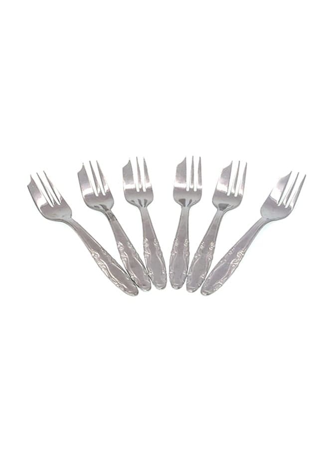 6-Piece Cake Fork Silver