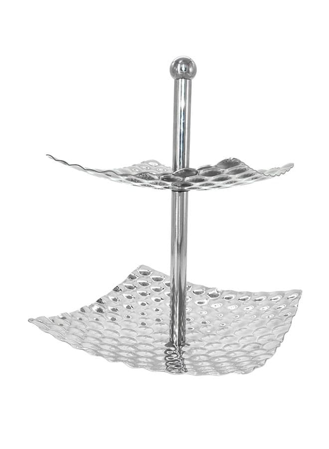 2-Tier Simmer Serving Platter Silver 39X29X29cm
