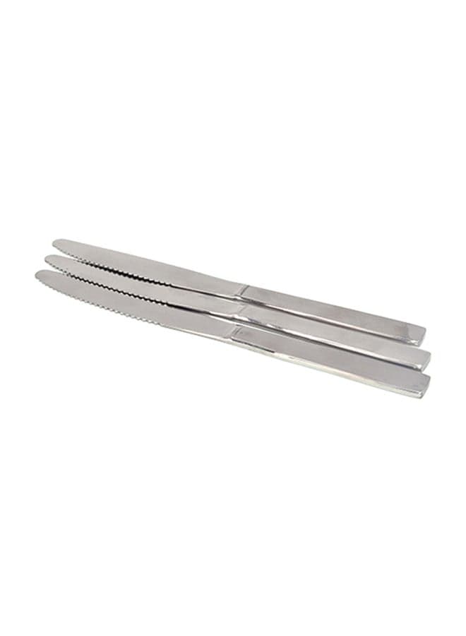 3-Piece Table Knife Silver 22X2X2centimeter