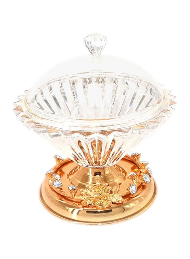 Decorative Date Bowl Clear/Golden 19X19X15centimeter