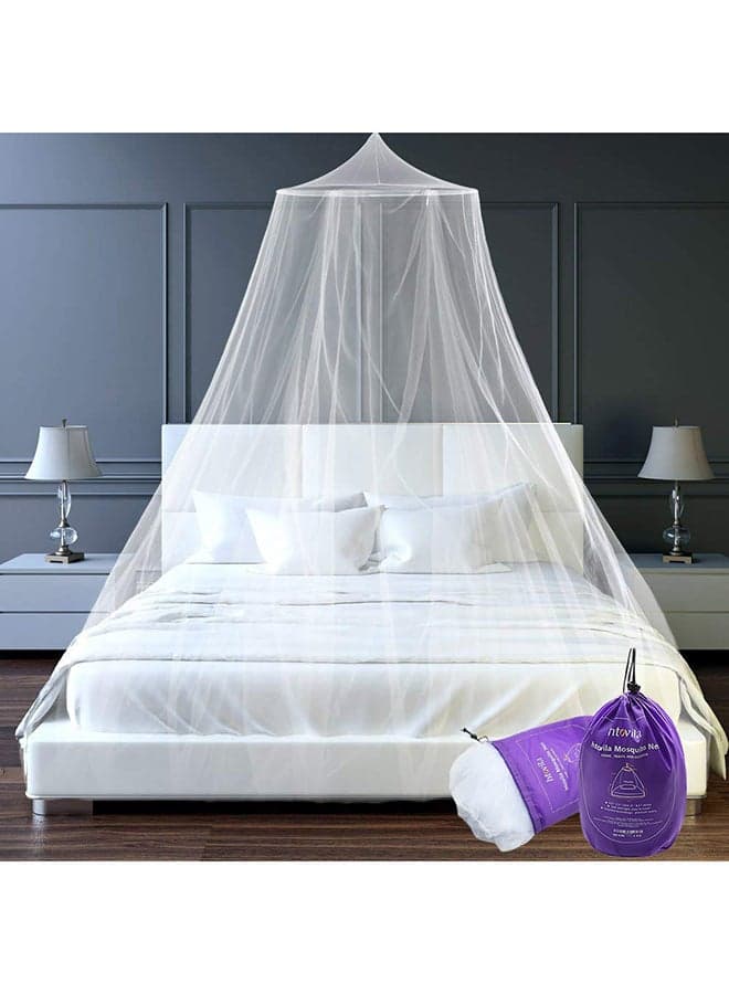 Universal King Size Bed Mosquito Mesh Net With Storage Bag Polyester White 30x4x27centimeter