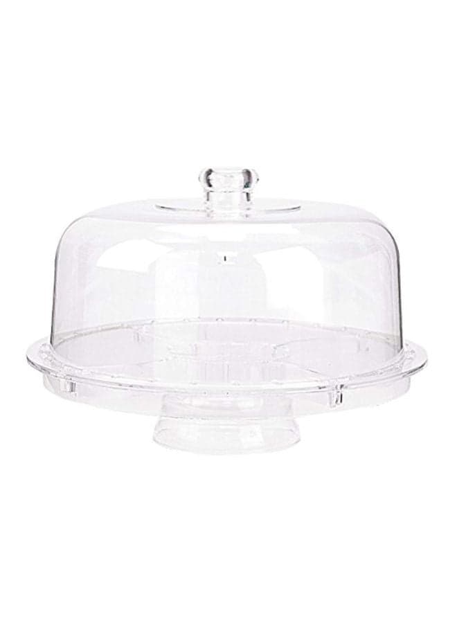 Acrylic Cake Stand with Dome Cover 6 in 1 Multi-Functional Serving Platter and Cake Plate Clear 13.5x12.6x7.2inch