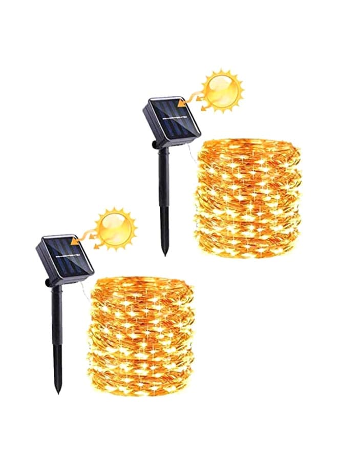 2-Piece Carbon Solar String Light Set Golden 5.8x4.5x2.1inch