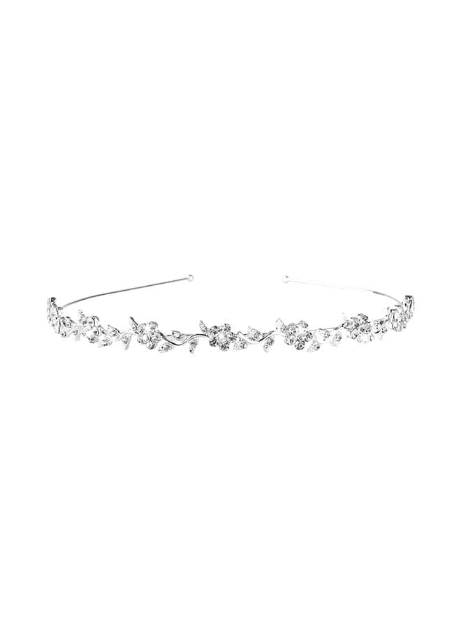 Rhinestones Design Headband Silver