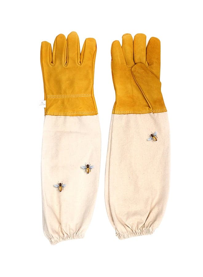 Protective Anti-slash Beekeeping Glove Beige/Yellow 30centimeter