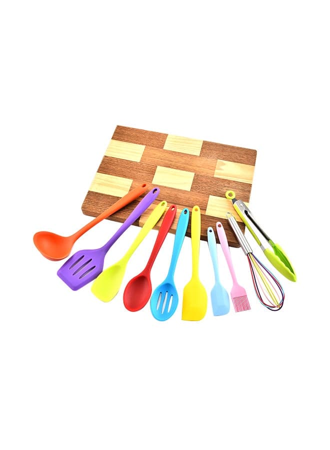 10-Piece Heat Resistant Non-Stick Spoon Spatula Set Multicolour