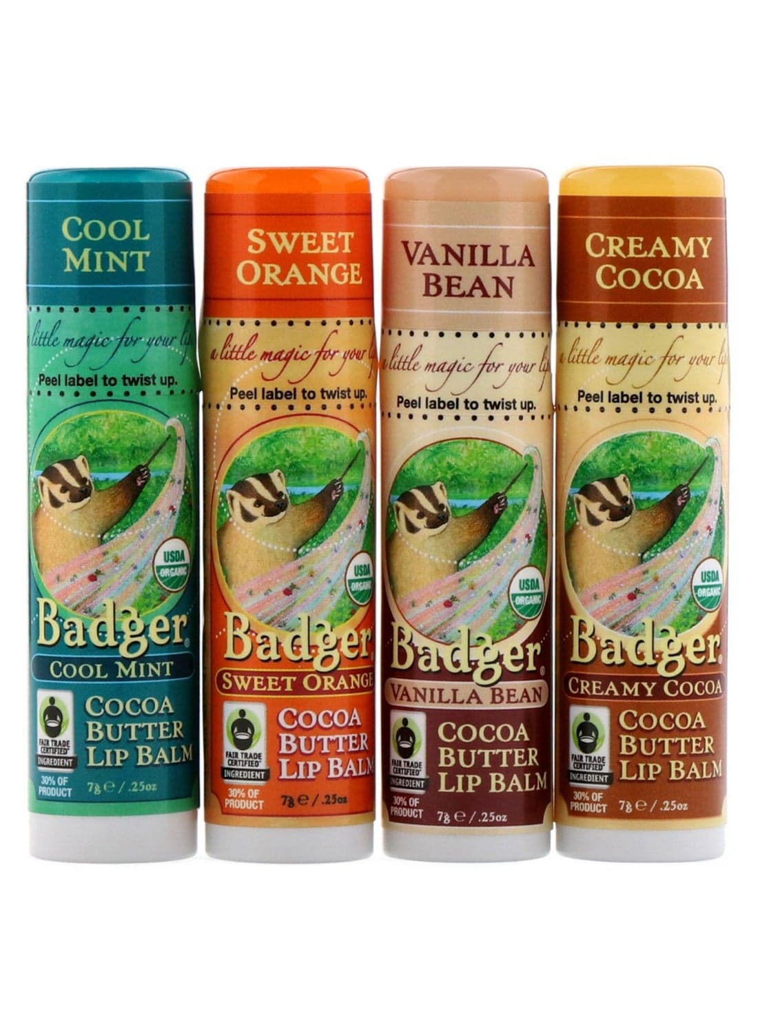 4-Piece Cocoa Butter Lip Balm Set 4 x 7grams