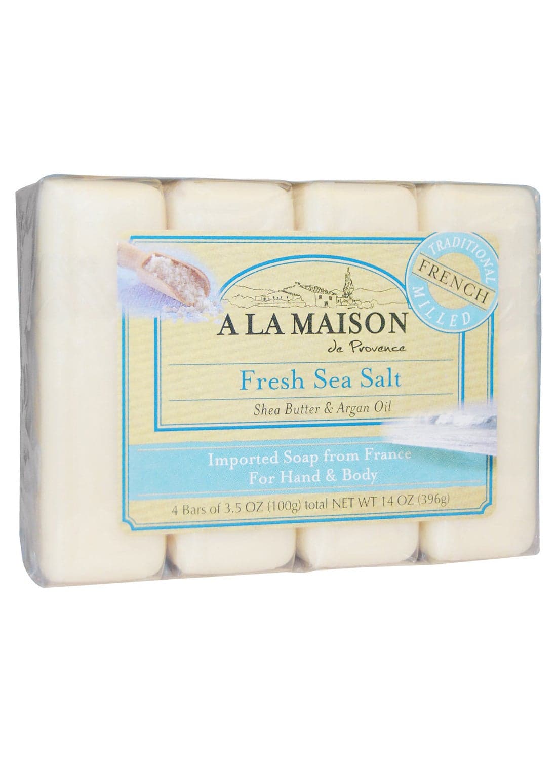 Pack Of 4 Fresh Sea Salt Hand And Body Bar Soap White
