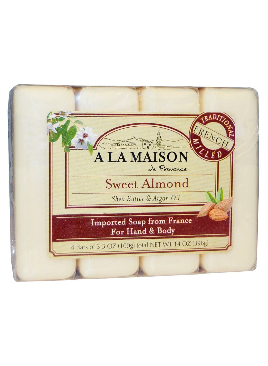Pack Of 4 Sweet Almond Hand And Body Bar Soap White