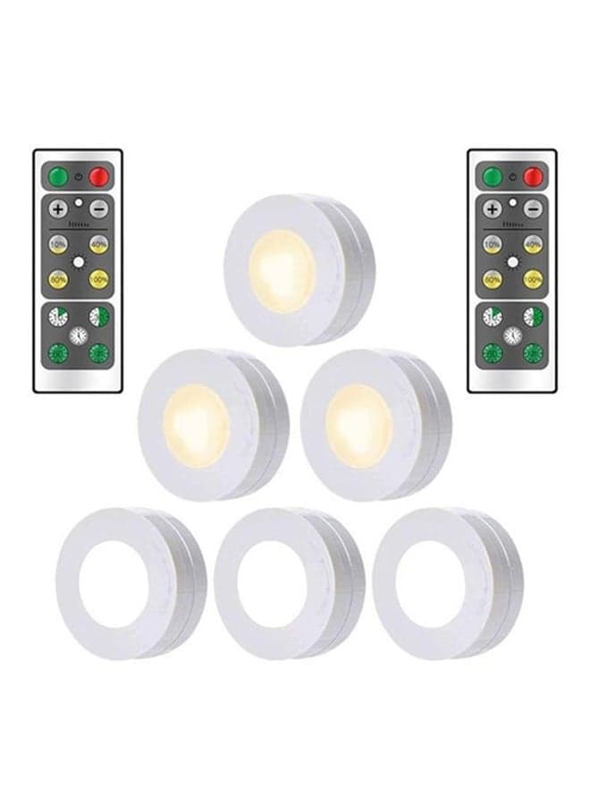 8-Piece Touch Sensor Light With Remote Control Set White 6 x 2cm