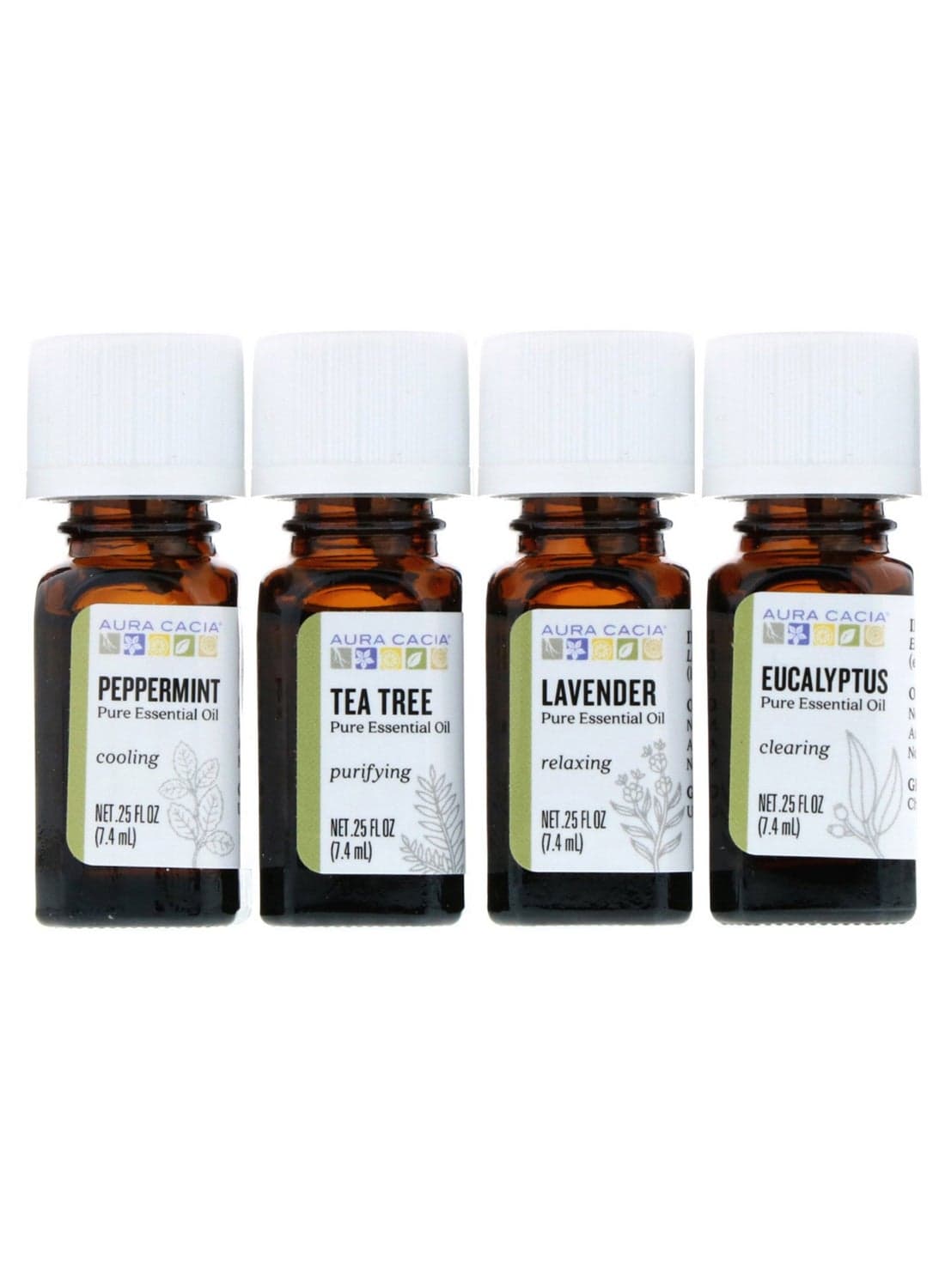 4-Piece Discover Essential Oil Bottle Set 4 x 7.4ml