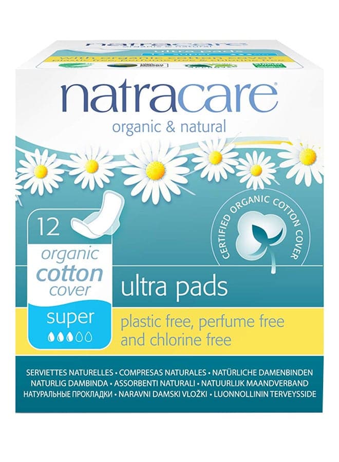 12-Piece Super Sanitary Pad Set 9.5 x 10.5cm