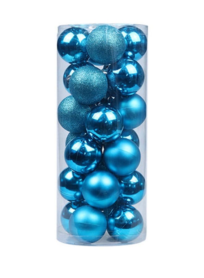 24-Piece Tree Decor Ball Set Blue 4cm