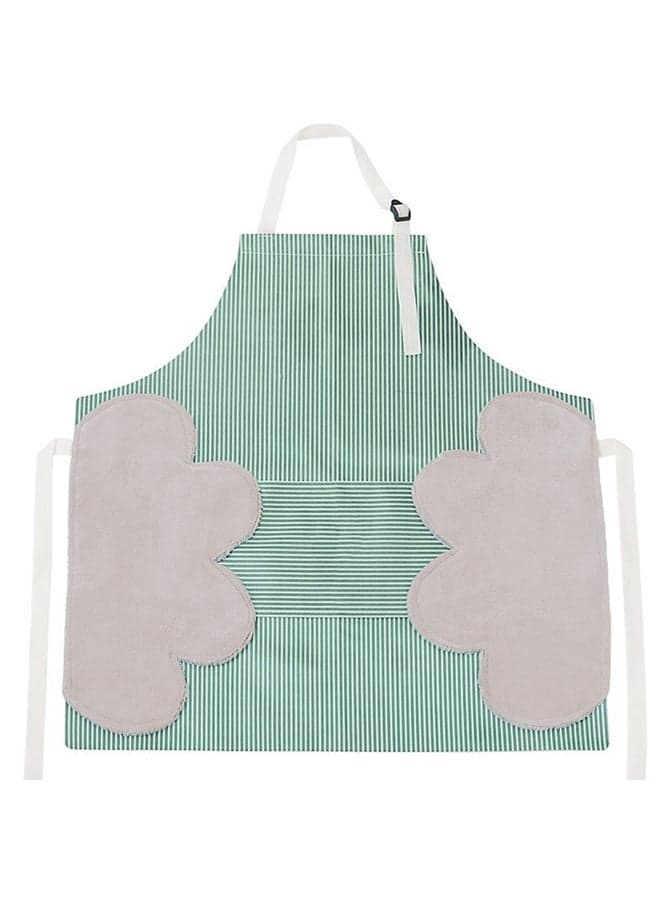 Stripes Print Sleevless Apron Green 37x2x27centimeter