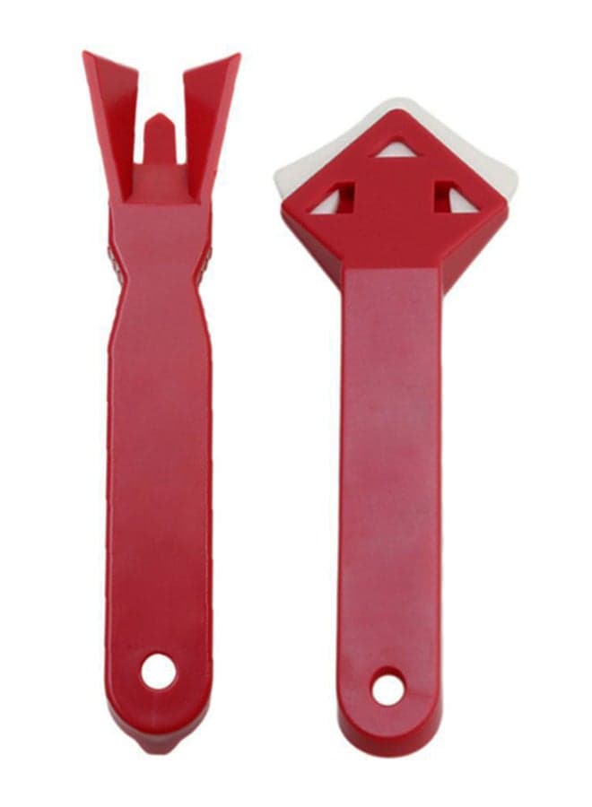 2-Piece Caulk Removal Shovel Angle Scraper Set Red