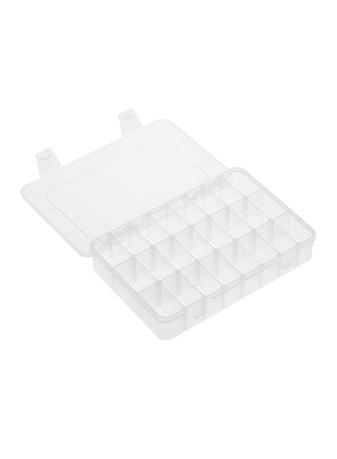 24-Grid Plastic Jewelry Organizer Box