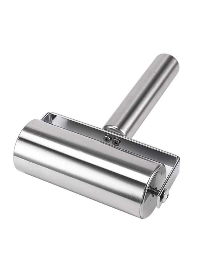 Non-Stick Pastry Dough Pizza Roller Steel Rolling Pin Silver 12cm