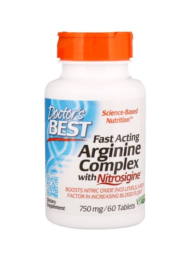 Fast Acting Arginine Complex With Nitrosigine 750mg - 60 Tablets