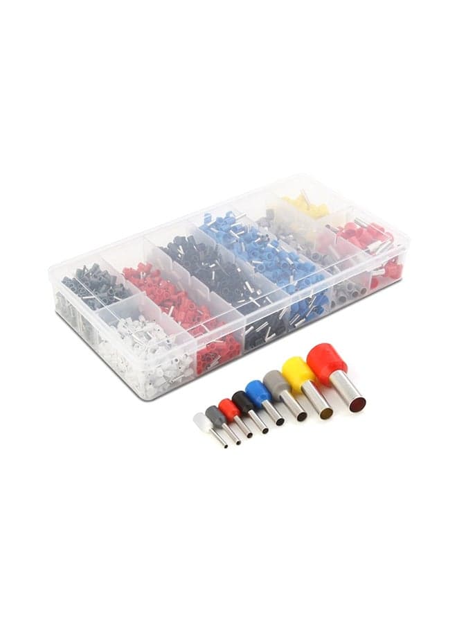 1200-Piece Crimping Wire Cable Tube Crimp Terminal Connector Set multicolour 21.00X3.10X12.00centimeter