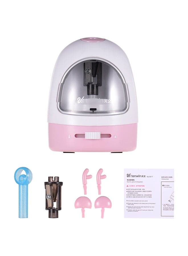 Durable Electric Pencil Sharpener Pink/White