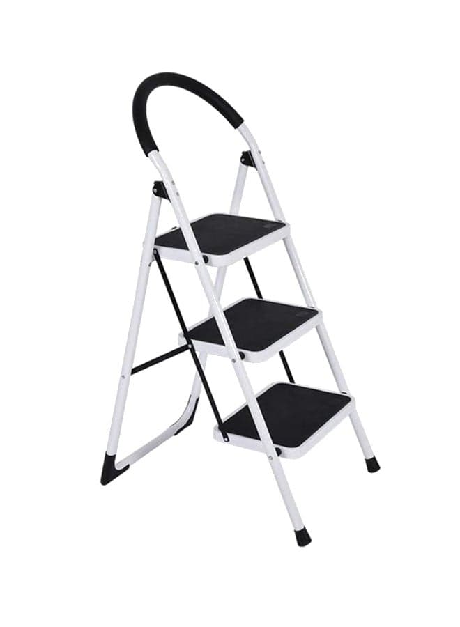 Foldable Step Ladder With Rubber Handgrip White/Black 44inch